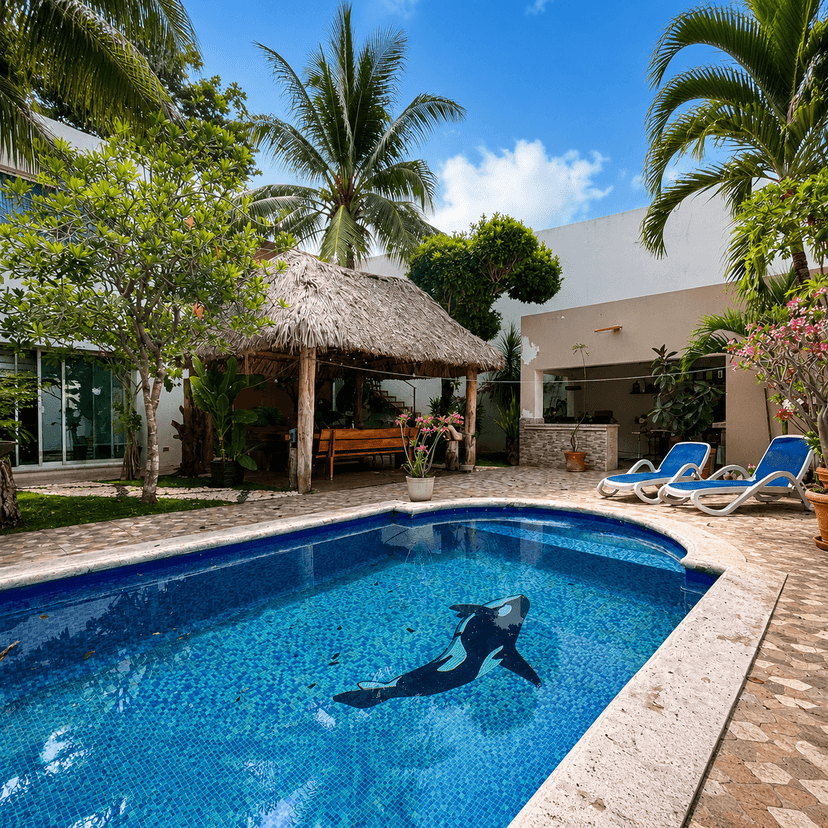 ✨ Una villa de excepción en Cancún  
Residencia de prestigio en privada exclusiva, con acceso controlado y ubicación privilegiada.  
El lugar perfecto para familias distinguidas y empresarios que buscan un estilo de vida sofisticado.   ubicación calle Jaleb y calle sierra madre — foto 11 de 12